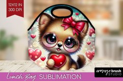 Valentine Dog Lunch Bag - Cute Puppy Lunch Bug PNG Product Image 1