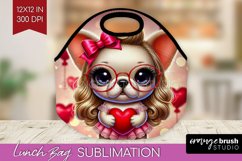 Valentine Dog Lunch Bag - Cute Puppy Lunch Bug PNG Product Image 1