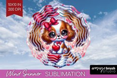 Valentine Dog Wind Spinner Sublimation PNG - Cute Puppy Product Image 1
