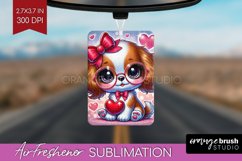 Valentine Dog Air Freshener PNG - Cute Puppy PNG Sublimation Product Image 1