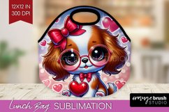 Valentine Dog Lunch Bag - Cute Puppy Lunch Bug PNG Product Image 1