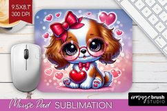 Valentine Dog Mouse Pad Sublimation - Cute Puppy Mousepad Product Image 1