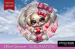 Valentine Dog Wind Spinner Sublimation PNG - Cute Puppy Product Image 1