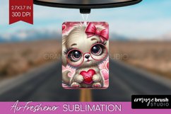 Valentine Dog Air Freshener PNG - Cute Puppy PNG Sublimation Product Image 1