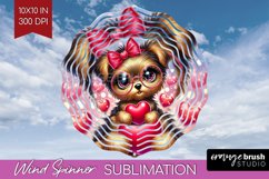 Valentine Dog Wind Spinner Sublimation PNG - Cute Puppy Product Image 1