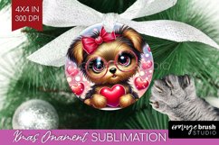 Valentine Dog Ornament PNG - Cute Puppy PNG Sublimation Product Image 1