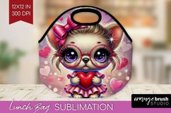 Valentine Dog Lunch Bag - Cute Puppy Lunch Bug PNG Product Image 1