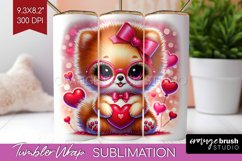 Valentine Dog Tumbler Wrap - Cute Puppy Tumbler PNG Product Image 1