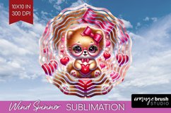 Valentine Dog Wind Spinner Sublimation PNG - Cute Puppy Product Image 1