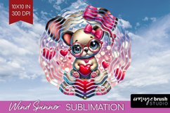 Valentine Dog Wind Spinner Sublimation PNG - Cute Puppy Product Image 1