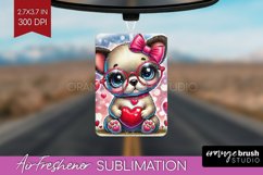 Valentine Dog Air Freshener PNG - Cute Puppy PNG Sublimation Product Image 1