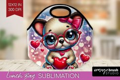 Valentine Dog Lunch Bag - Cute Puppy Lunch Bug PNG Product Image 1