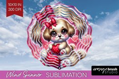 Valentine Dog Wind Spinner Sublimation PNG - Cute Puppy Product Image 1