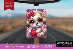 Valentine Dog Air Freshener PNG - Cute Puppy PNG Sublimation Product Image 1