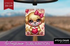 Valentine Dog Air Freshener PNG - Cute Puppy PNG Sublimation Product Image 1