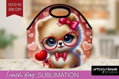 Valentine Dog Lunch Bag - Cute Puppy Lunch Bug PNG Product Image 1
