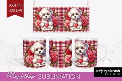 Valentine Dog Mug Wrap - Valentines Day Mug PNG Sublimation Product Image 1