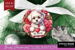 Valentine Dog Ornament PNG - Valentines Day PNG Sublimation Product Image 1
