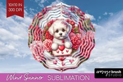 Valentine Dog Wind Spinner Sublimation PNG - Valentines Day Product Image 1