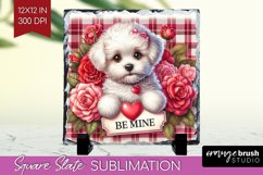 Valentine Dog Slate PNG - Valentines Day Square Slate Product Image 1