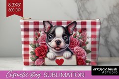 Valentine Dog Cosmetic Bag - Valentines Day Makeup Bag PNG Product Image 1