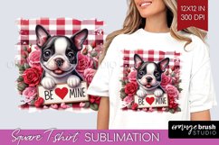 Valentine Dog Square Tshirt Background - Valentines Day PNG Product Image 1