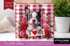 Valentine Dog Tumbler Wrap - Valentines Day Tumbler PNG Product Image 1
