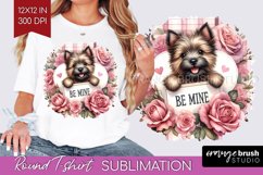 Valentine Dog Round Tshirt Background - Valentines Day PNG Product Image 1