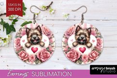 Valentine Dog Round Earrings - Valentines Day PNG Product Image 1