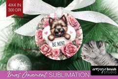 Valentine Dog Ornament PNG - Valentines Day PNG Sublimation Product Image 1