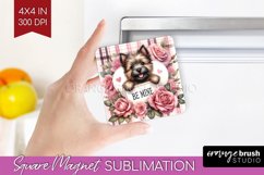 Valentine Dog Magnet Sublimation - Valentines Day Square PNG Product Image 1