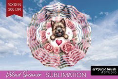 Valentine Dog Wind Spinner Sublimation PNG - Valentines Day Product Image 1