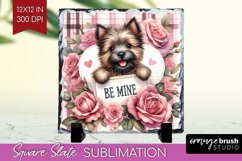 Valentine Dog Slate PNG - Valentines Day Square Slate Product Image 1