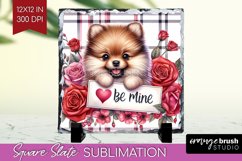 Valentine Dog Slate PNG - Valentines Day Square Slate Product Image 1