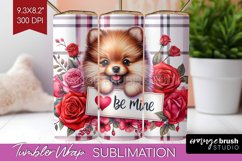 Valentine Dog Tumbler Wrap - Valentines Day Tumbler PNG Product Image 1