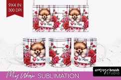 Valentine Dog Mug Wrap - Valentines Day Mug PNG Sublimation Product Image 1
