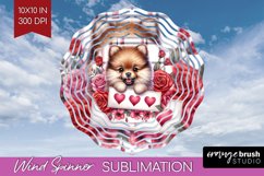 Valentine Dog Wind Spinner Sublimation PNG - Valentines Day Product Image 1