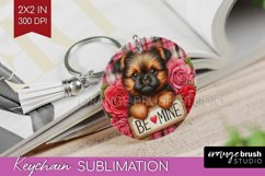 Valentine Dog Keychain PNG - Valentines Day Keychain Product Image 1