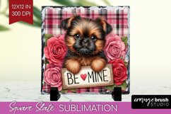 Valentine Dog Slate PNG - Valentines Day Square Slate Product Image 1