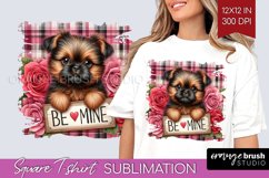 Valentine Dog Square Tshirt Background - Valentines Day PNG Product Image 1