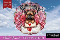 Valentine Dog Wind Spinner Sublimation PNG - Valentines Day Product Image 1