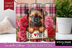 Valentine Dog Tumbler Wrap - Valentines Day Tumbler PNG Product Image 1