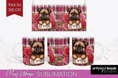 Valentine Dog Mug Wrap - Valentines Day Mug PNG Sublimation Product Image 1