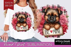 Valentine Dog Round Tshirt Background - Valentines Day PNG Product Image 1