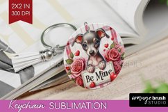 Valentine Dog Keychain PNG - Valentines Day Keychain Product Image 1
