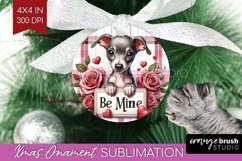 Valentine Dog Ornament PNG - Valentines Day PNG Sublimation Product Image 1