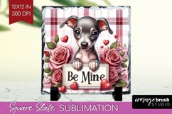 Valentine Dog Slate PNG - Valentines Day Square Slate Product Image 1