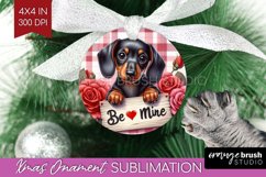 Valentine Dog Ornament PNG - Valentines Day PNG Sublimation Product Image 1