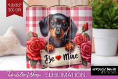 Valentine Dog Tumbler Wrap - Valentines Day Tumbler PNG Product Image 1