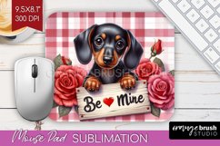 Valentine Dog Mouse Pad Sublimation - Valentines Day PNG Product Image 1